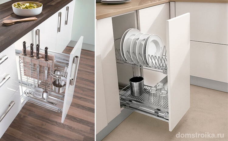 Удобная и функциональная система хранения кухонной утвари