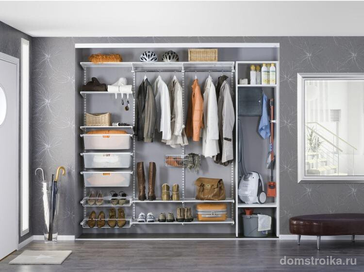 наполнение шкафов купе: фото с размерами - вместительный шкаф в прихожей с достаточным количеством полок для сезонной одежды