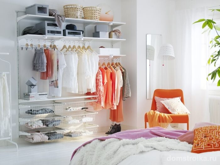 Модульная система открытого типа от IKEA для современной спальни