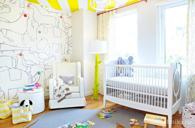 Яркие цветовые решения и акценты для детской комнаты в современном стиле