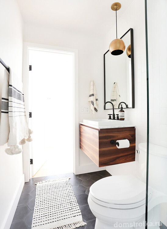 Лаконичность, сдержанность и аутентичные цвета определяют дизайн ванной комнаты в скандинавском стиле