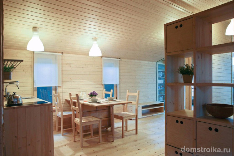 Интерьер деревянного модульно-каркасного дома
