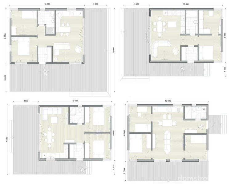 Варианты планировки модульного дома из стандартных предложений от изготовителя