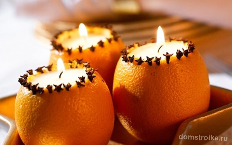 Свечи в апельсинах - оригинальное и актуальное праздничное украшение новогоднего стола