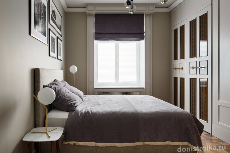 Спальная комната, оформленная в пастельных тонах