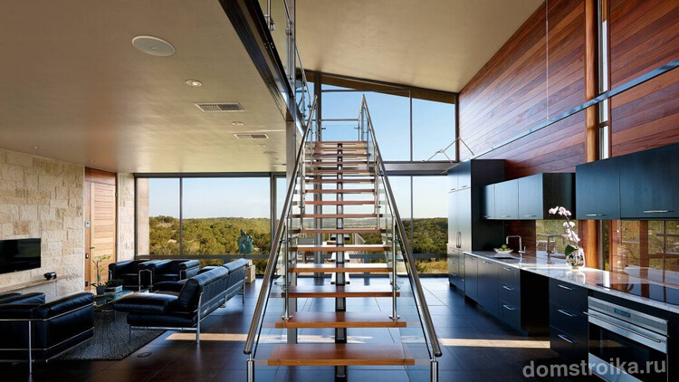 Современные лестницы не утяжеляют интерьер, а наоборот - способны расширить визуально его пространство