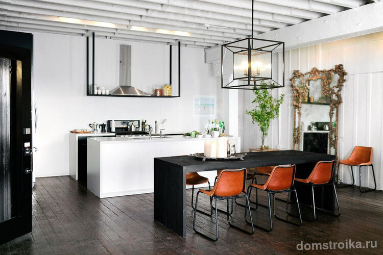 Подвесной светильник, который органично смотрится в помещениях с различной функциональной нагрузкой, в том числе и в кухонном пространстве