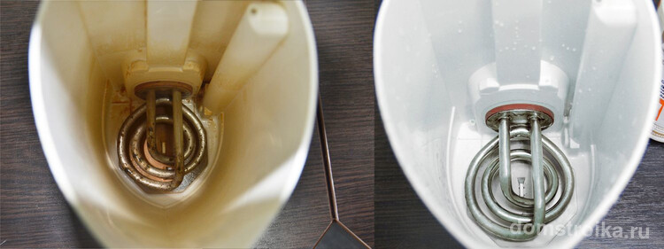 Эффективно очищенный чайник: до и после
