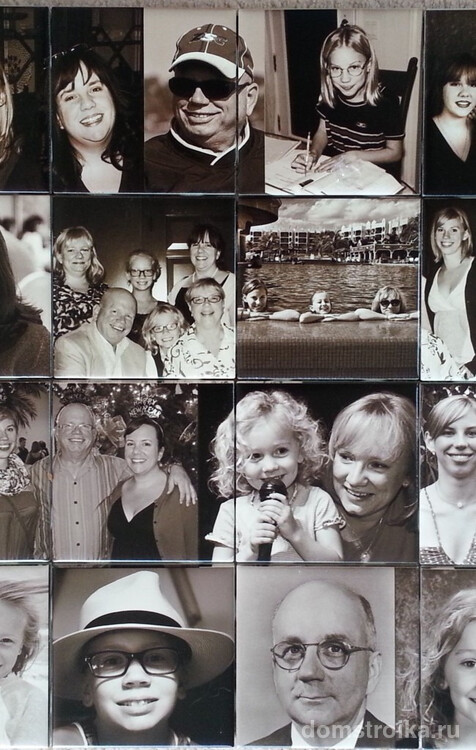 Фото-история целой семьи, напечатанная на плитке