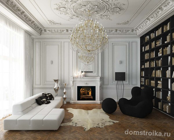 Мягкая мебель для зала. Черно-белая мебель: футуристичный диван и легендарное кресло от Гаэтано Пеше