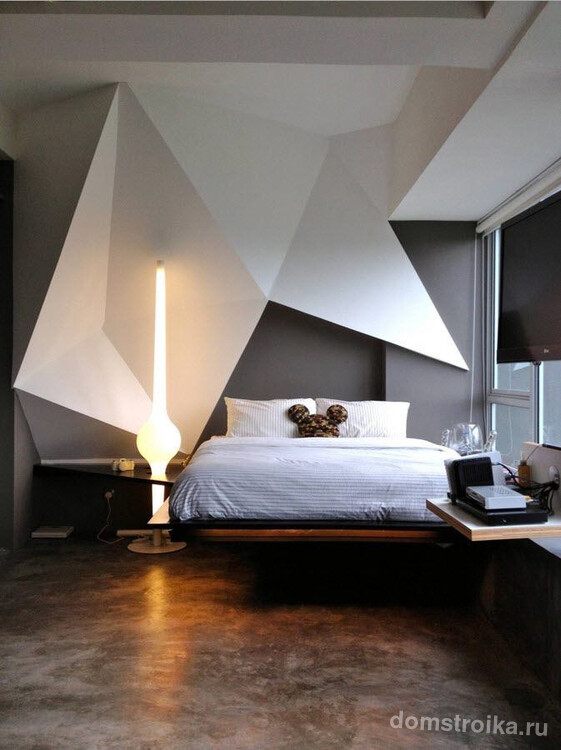 Контрастное оформление спальни в стиле модерн