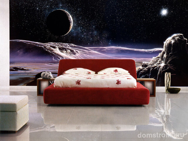 Космическое пространство в просторной спальне
