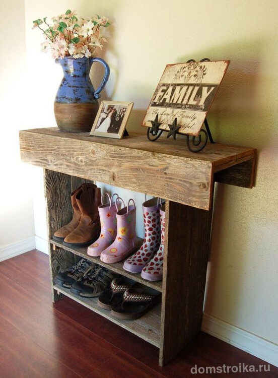 Обувница-стол из дерева - красиво и практично