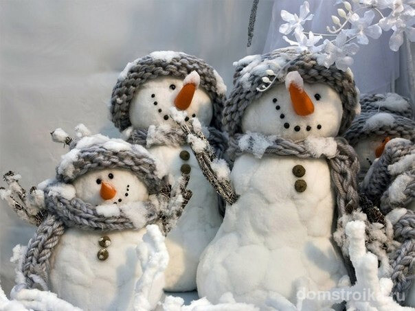 Снеговички из ваты - это просто и красиво