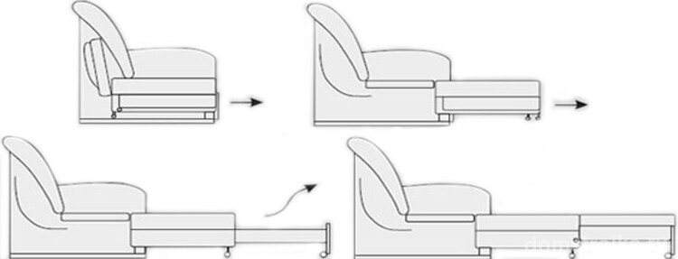 Схема раздвижного дивана