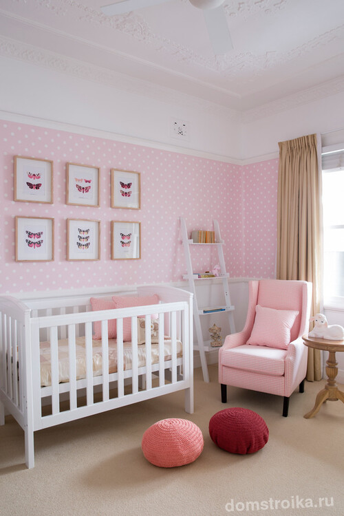 Традиционный нежно-розовый цвет для комнаты девочки