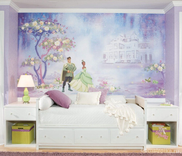 Фото 14 - Сказочный замок на стене в комнате для девочки