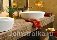 Выбираем столешницу для ванной из мозаики: дизайн, материалы и особенности укладки
