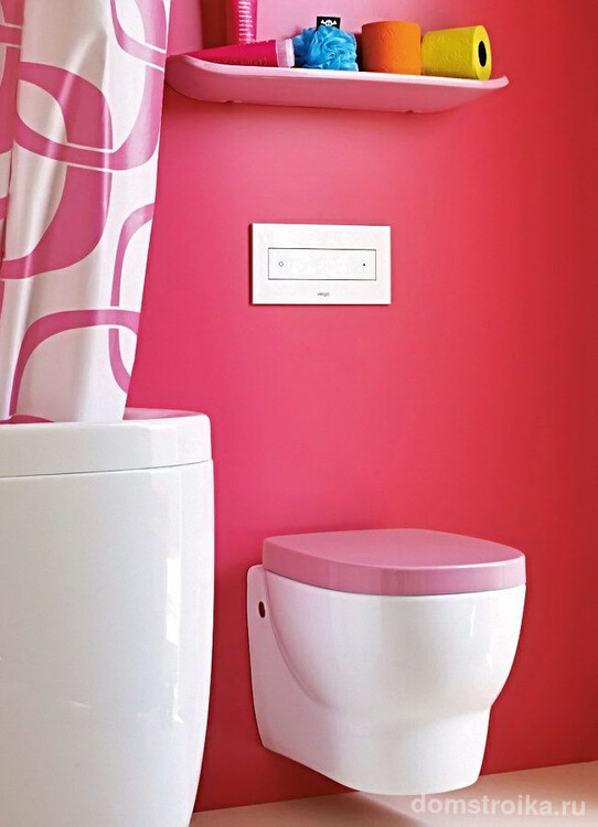 Экономия пространства и красивый эстетический вид поможет создать подвесная конструкция в ванной комнате