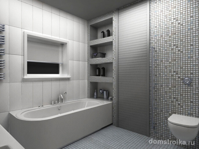 Проект ванной комнаты с сантехническими рольставнями