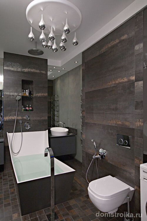 Ванная комната в стиле модерн с гигиеническим душем