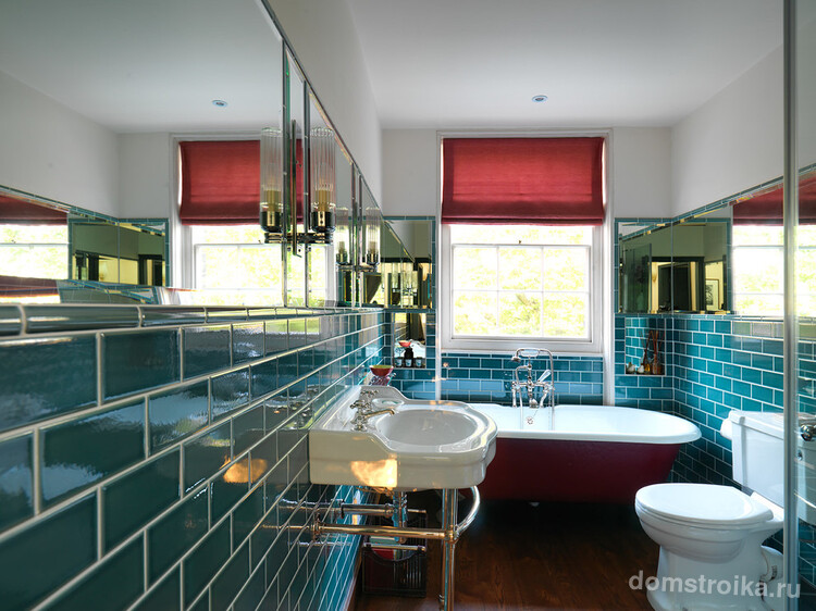 Бирюзовый цвет в дизайне ванной комнаты