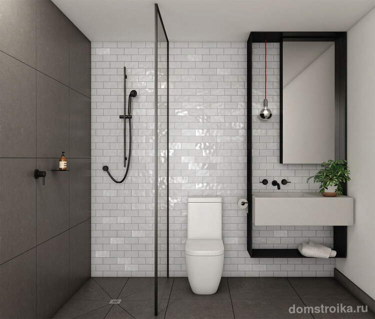 Минимализм всегда приветствуется в дизайне интерьера маленькой ванной комнаты