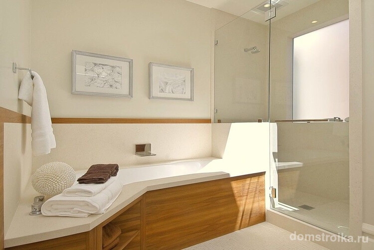 Деревянный экран для ванны нестандартного размера