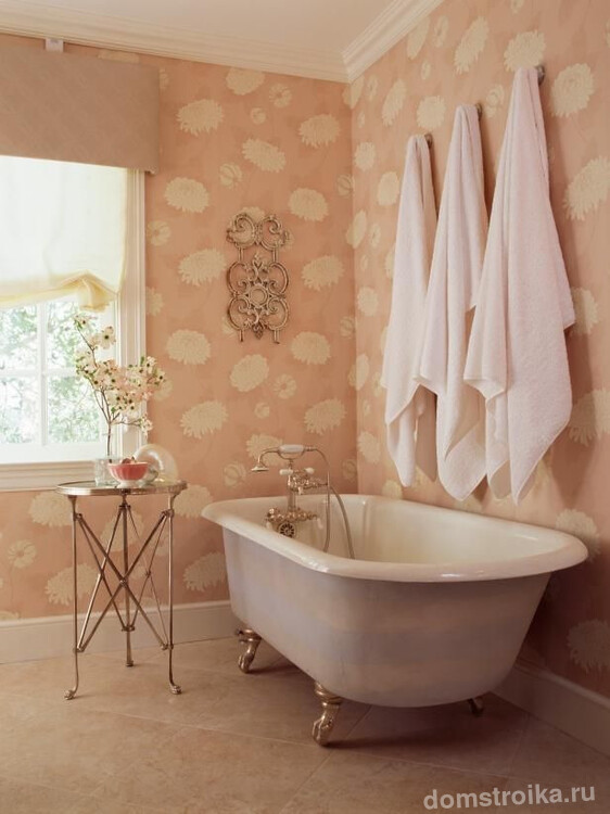 Нежный и теплый персиковый цвет позволит полноценно насладиться ванными процедурами