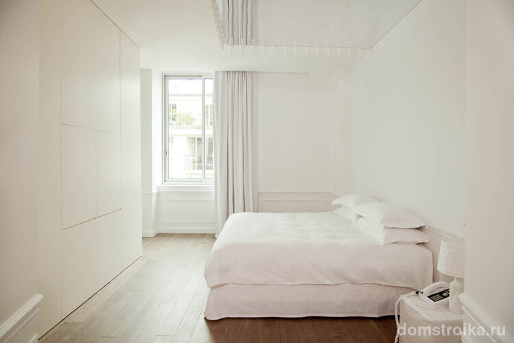 Стильная белая спальня в стиле минимализм