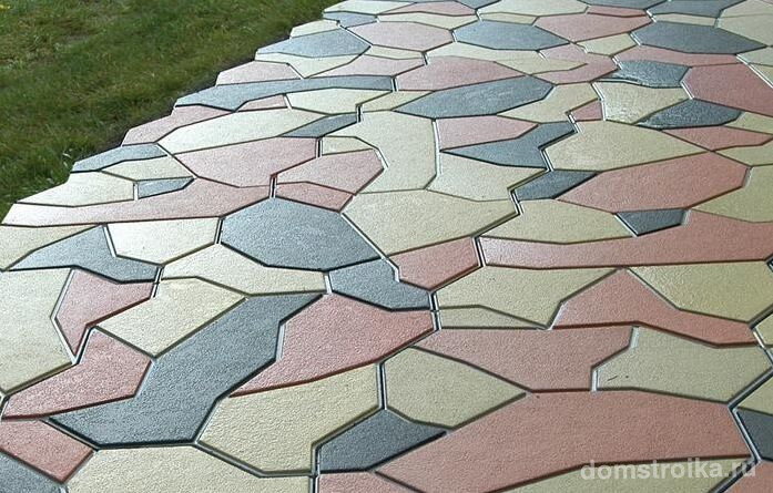 Комбинирование вибролитой тротуарной плитки разного цвета