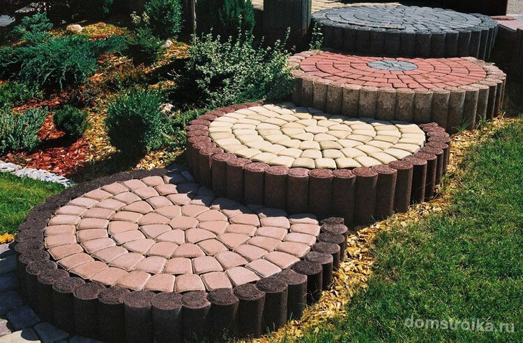 Использование вибропрессованной тротуарной плитки в оформлении садовых дорожек на даче