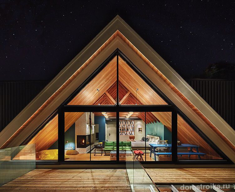 Каркасный дом треугольной формы подчеркнет чувство вашего стиля