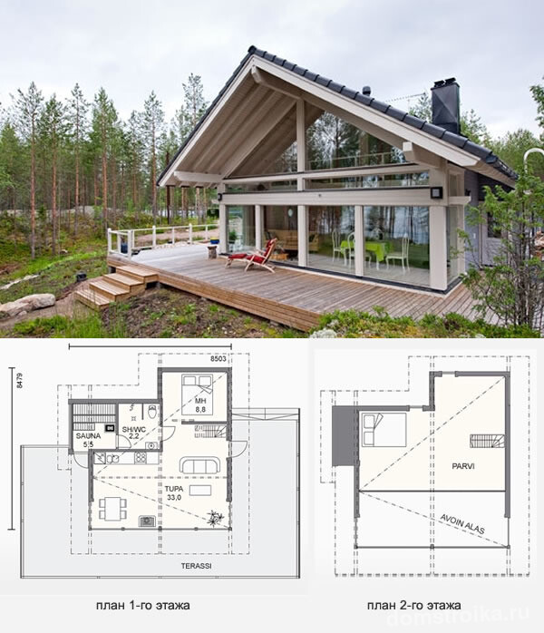 Проект финского дома из бруса №3