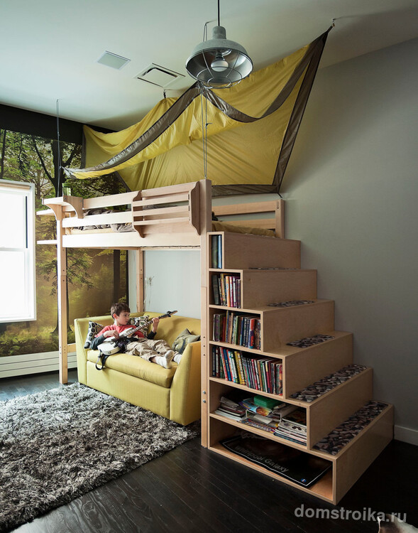 Кровать-чердак для ребенка под заказ поможет организовать пространство с максимальным удобством и практичностью