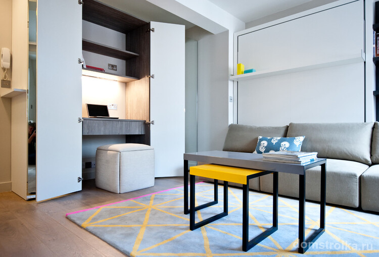 Мебель в однокомнатной квартире должна быть удобной и компактной
