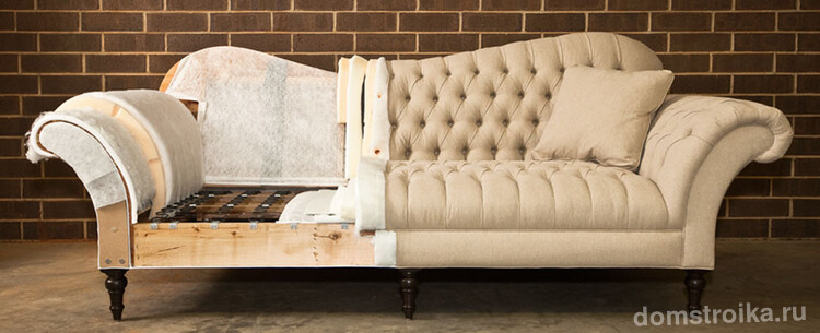Интересная нестандартная конструкция дивана требует руки профессионала