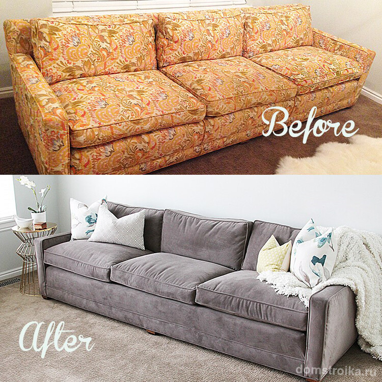 Перетяжка мебели - прекрасный и легкий способ обновить старый диван без значительных финансовых вложений!