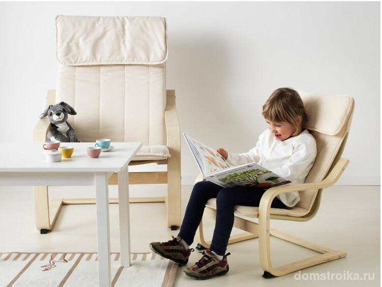 Для детского варианта мебели лучше всего подойдет мягкий чехол из микрофибры или хлопка