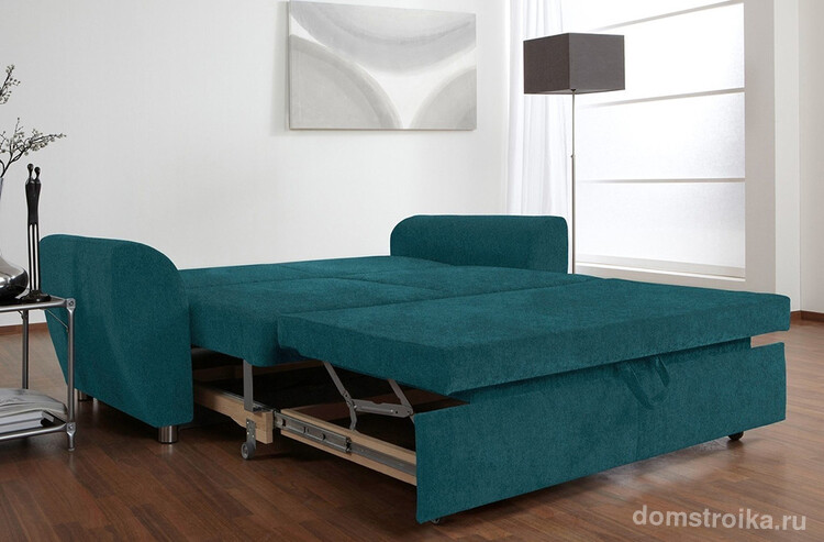 Красивая цветная обивка дивана с ортопедическим основанием