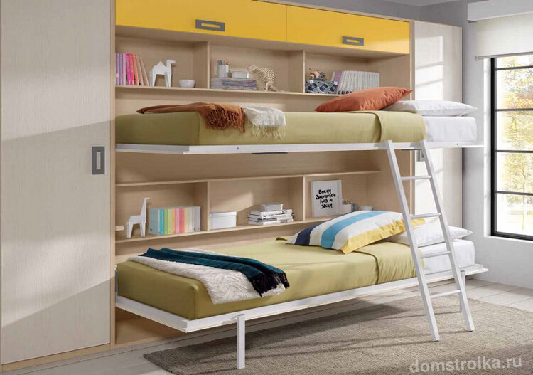 Двухъярусная кровать с диваном: 80+ избранных решений для оптимизации пространства