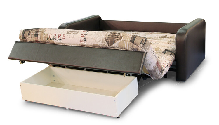 Диван раскладной с ящиками для белья поможет решить вопрос с хранением постельного белья