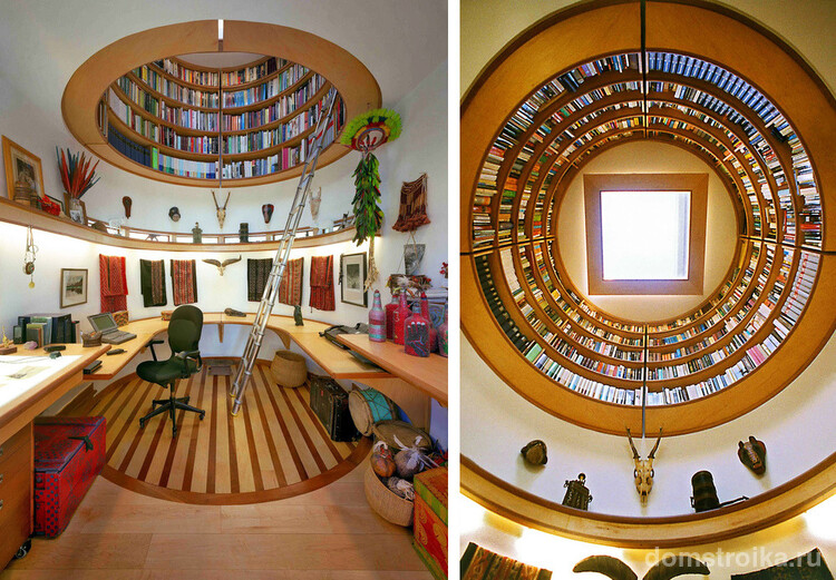 Необычная библиотека над головой, которая завораживает и с первого, и с тысячного взгляда