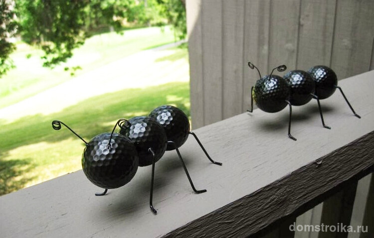 Забавные муравьи из мячей для гольфа и проволоки
