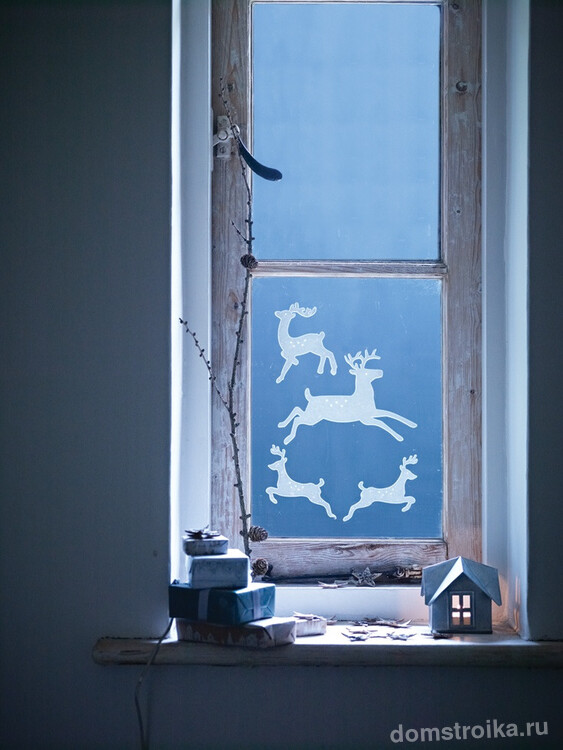 Самим украсить окна к Новому году - что может быть интересней для детей!