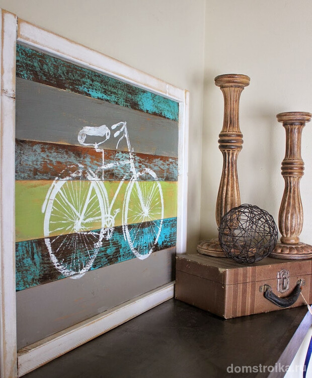 Изображение велосипеда на декоративных досках