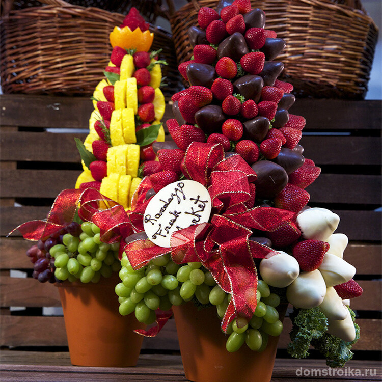Сладкое украшение из ягод и шоколада для любого праздничного стола
