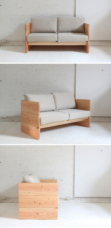 Старая мебель: фото - Вариант полной замены былец дивана на листы фанеры