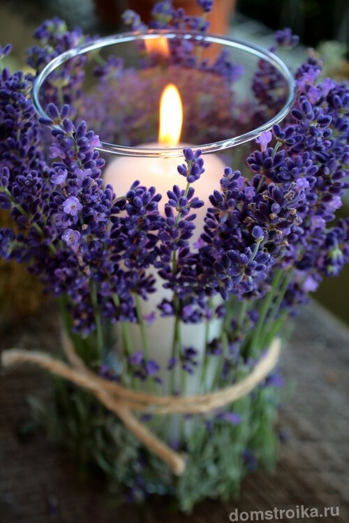 Декор обыкновенного стакана со свечой в стиле романтического прованса