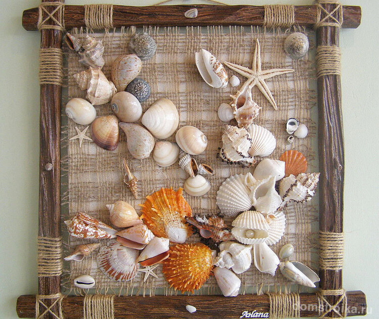 Панно из природных материалов: Красивое настенное панно в морской тематике